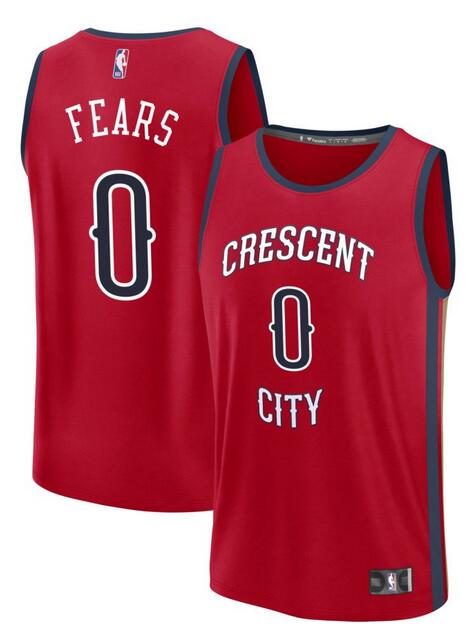 Men's Red New Orleans Pelicans #0 Jeremiah Fears 2025 Draft Statement Edition Stitched Basketball Jersey